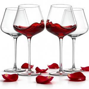 lot 9942 image: Crystal Wine Glasses Set of 4, Hand Blown, 18OZ Large Bowl for Red Wine