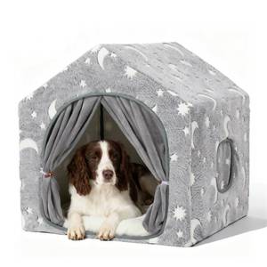 lot 9943 image: Pelemee Indoor Dog House, Soft Warm Glow Dog Cave for Small & Medium Dogs