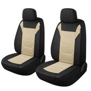 lot 9945 image: Pariiaotin 3D Air Mesh Car Seat Cover Front Sets Washable and Breathable Premium Cloth Automotive Vehicle Seat Covers for Cars Interior, Universal Fit for Most Cars, Sedan, Truck, SUV(BlackBeige)