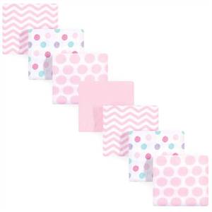 lot 10367 image: Luvable Friends Unisex Baby Cotton Flannel Receiving Blankets, Pink Dots 7-Pack, One Size