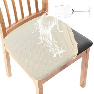lot 10398 image: Gute Dining Chair Seat Covers 4Pcs Stretch Fit Protective Beige