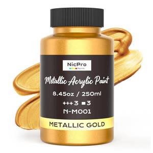 lot 12203 image: Nicpro Metallic Gold Acrylic Paint 8.45oz