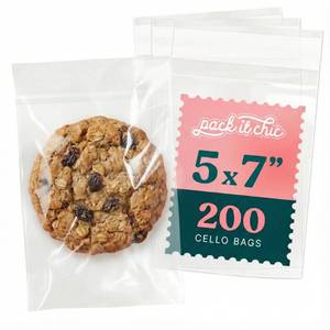 lot 12215 image: Pack It Chic 5x7 Clear Cellophane Bags 200 Pack