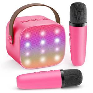 lot 12220 image: YLL Mini Karaoke Machine with 2 Wireless Microphones