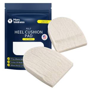 lot 12225 image: Mars Wellness Felt Heel Pads Cushion 14 Adhesive 2-Pack