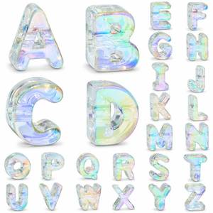 lot 12230 image: DoDoBeads 26pc Jumbo Letter Beads 20mm AB Clear