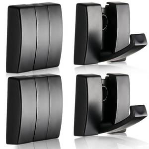 lot 12235 image: Queekay 4 Pcs Folding Retractable Wall Hooks Aluminum