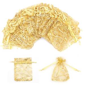 lot 12237 image: Staruby Organza Gift Bags 100pc Gold 3x4 Inch