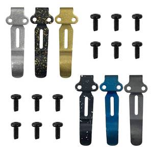 lot 12255 image: DEELEDM Pocket Knife Clips Stainless Steel 6-Pack