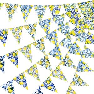 lot 14242 image: Yunhuatdm 5-Piece Lemon Banner Set, Pre-Strung 10ft