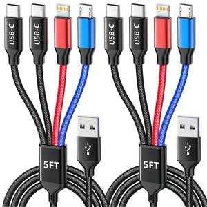 lot 14259 image: MPATIBY 4-in-1 Multi Charging Cable Dual USB-C 5FT 2-Pack