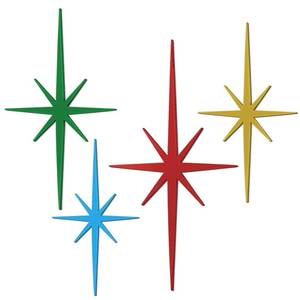 lot 18215 image: Blulu 4 Pc Starburst Wall Decor Mid Century Modern Art
