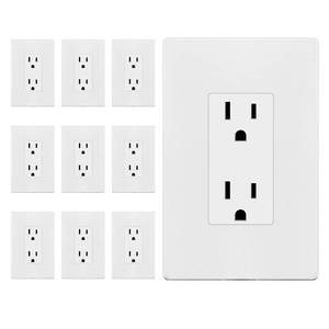 lot 18218 image: Enerlites 10 Pack Decorator Outlet 15A Receptacle