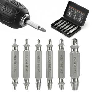 lot 18220 image: QIZRON 6-Piece Screw Extractor Set with Metal Case