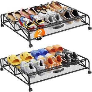 lot 19246 image: Under Bed Shoe Storage Organizer, 2 Pack Under Bed Storage Containers with Wheels for Under Bed Shoe Organizer Drawer Space Saving for bedroom