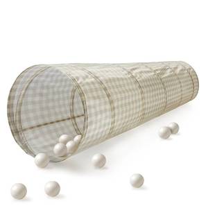 lot 19260 image: 3 Sprouts Kids Play Tunnel - Pop Up Collapsible Tunnels with Recycled Fabric - Fun Crawling Tunnel for Children to Crawl Through, Gross Motor Toy for Indoor Play - Gingham Beige