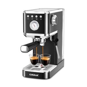lot 19268 image: CHULUX Slim Espresso Machine with Milk Frother for Home Cappuccino, Black