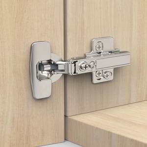 lot 19271 image: Chibery 10 Pack Frameless Full Overlay Soft Close Concealed European Hinges, Self Closing Satin Nickel, 105 ° Open Angle 4D Adjustment, Speed Control, Clip On, Stainless Steel for Cabinet Door