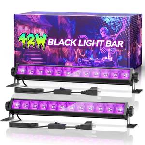 lot 19289 image: 2 Pack 42W LED Black Light Bar, Glow Party Supplies, Halloween Blacklight