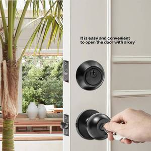 lot 20018 image: Door Lock with Deadbolt, Keyed Alike Door Knob with Lock for Front Door, Exterior Entry Handle Set with Deadbolt Lock for Front Door Lock Set, Matte Black, 1 Pack(Cosmetic Damage)