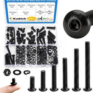 lot 20024 image: KADRICK 192PCS M6 Screw Assortment,Hex Socket Button Head M6 Bolts Nuts Kit