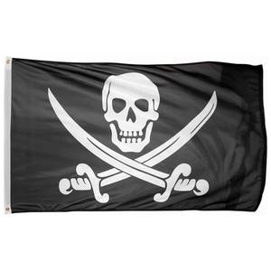 lot 20030 image: Time Roaming 3x5 Ft Pirate Jack Rackham Polyester Flag with Brass Grommets