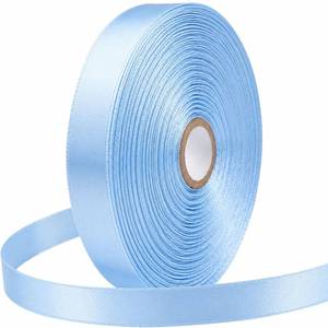 lot 20032 image: SJRIRG 12 Inch Baby Blue Satin Ribbon 50 Yards Single Face Polyester