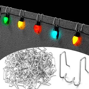 lot 20038 image: MorningRo 50 Pcs Gutter Light Hooks Outdoor Metal Gutter Clips Orkscrew Shaped Hanging String Lights Hooks for Christmas Halloween Decoration
