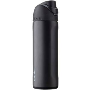 lot 20039 image: Owala FreeSip Stainless Steel Water Bottle 24 oz Very, Very Dark (Minor Dents On Bottom)