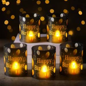 lot 20044 image: Kittmip 10 Sets Black and Gold Birthday Centerpieces Decorations for Table