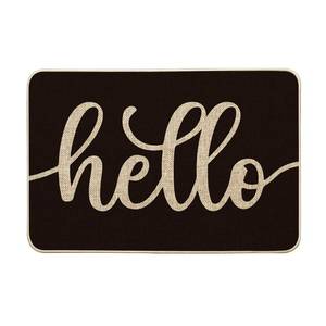 lot 20055 image: Artoid Mode Balck Hello Halloween Doormat, Home Decor Low-Profile Switch Rug Door Mat Floor Mat for Indoor Outdoor 24x35 Inch