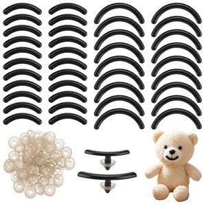 lot 20074 image: 100PCS Plastic Craft Mouth 2 Sizes Black Safety Eyes for Amigurumi with Washers Crochet Eye, Stuffed Animals for DIY Crafts, 40mm55.5mm