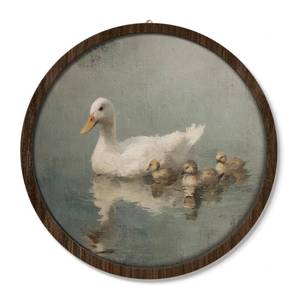 lot 20075 image: VONTP Vintage Spring Rustic Duck Wall Art Decor, 10x10 Inch