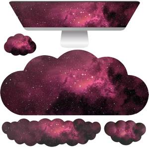 lot 20084 image: Cloud Mouse Pad Keyboard Wrist Rest for Mouse 4PCS Extended Galaxy Large Desk Mat Pad Set Memory Foam Non-Slip Cute Ergonomic Gaming Space Mouse Wrist Support for Computer Home Office Pink Black