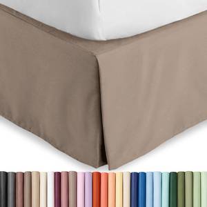 lot 20090 image: Bare Home Bed Skirt 15-Inch Drop 1800 Ultra-Soft (Cal King, Taupe)