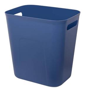 lot 13042 image: UUJOLY Plastic Bathroom Trash Can, 3.5 Gallon, Blue