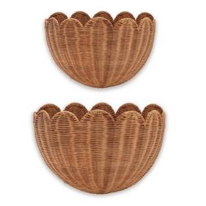 lot 13096 image: LITURTOO Woven Wall Baskets 2-Pack Large & Small