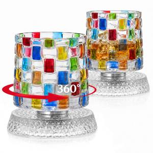 lot 13105 image: Flecknest Rotating Crystal Glass Tumbler Set of 2