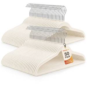 lot 13109 image: House Day Ivory Velvet Hangers 50 Pack Non Slip