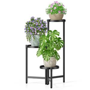 lot 13114 image: NQW 3-Tier Metal Plant Stand with 7.9 Inch Trays