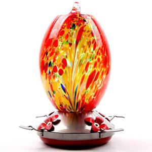 lot 13120 image: Runtoo Glass Hummingbird Feeder 27oz