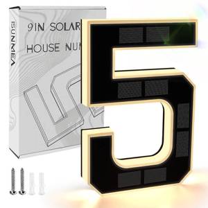 lot 13121 image: ISUNMEA 9 Inch Solar LED House Numbers Address Sign