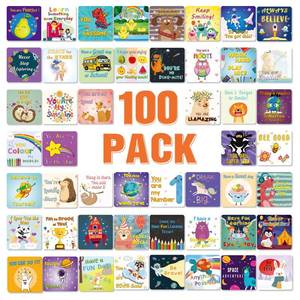 lot 14191 image: Shemira 100 Pack Lunch Box Notes, 50 Designs, 3.5 x 3.5