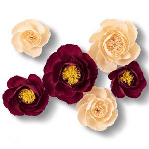 lot 14212 image: MEJOY Crepe Paper Flowers Decoration Set of 6