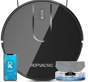 lot 1082 image: ROPVACNIC Robot Vacuum and Mop Combo 5200Pa Suction Robotic Cleaner