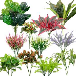 lot 1102 image: OTATOT 18 PCS Artificial Outdoor Plants, Fake Plants Mix