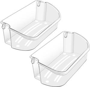 lot 1106 image: A 240356402 Refrigerator Door Bin Replacement for Frigidaire Door Shelf Replacement Refrigerator Door Shelves FFSS2615TS0 LFSS2612TF0 FGHS2631PF4A LFSS2612TE0 FFSS2615TS5 Upgraded 2-Pack