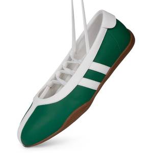 lot 1114 image: Fashion Sneakers for Women Lace Up Ballet Flats Footwear,Green White,8