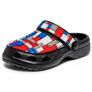 lot 1115 image: HEPPYMABBY Kids Boys Girls Slides Sandals Big Kid 2 Non-Slip Novelty Clogs Boys Girls Garden Shoes Comfy Child Slipper for Beach Pool Shower Indoor Outdoor Sandals Red Gray Blue