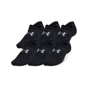 lot 2228 image: Under Armour Unisex Essential Ultra Low Tab Socks 6 Pack, 001 BLACK, LG